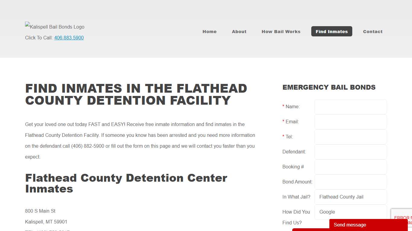 Find Inmates in Kalispell | Flathead County Jail